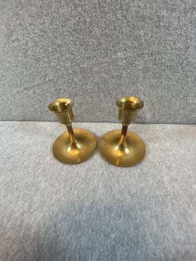 Vintage Pair of 3” Brass Candle Sticks
